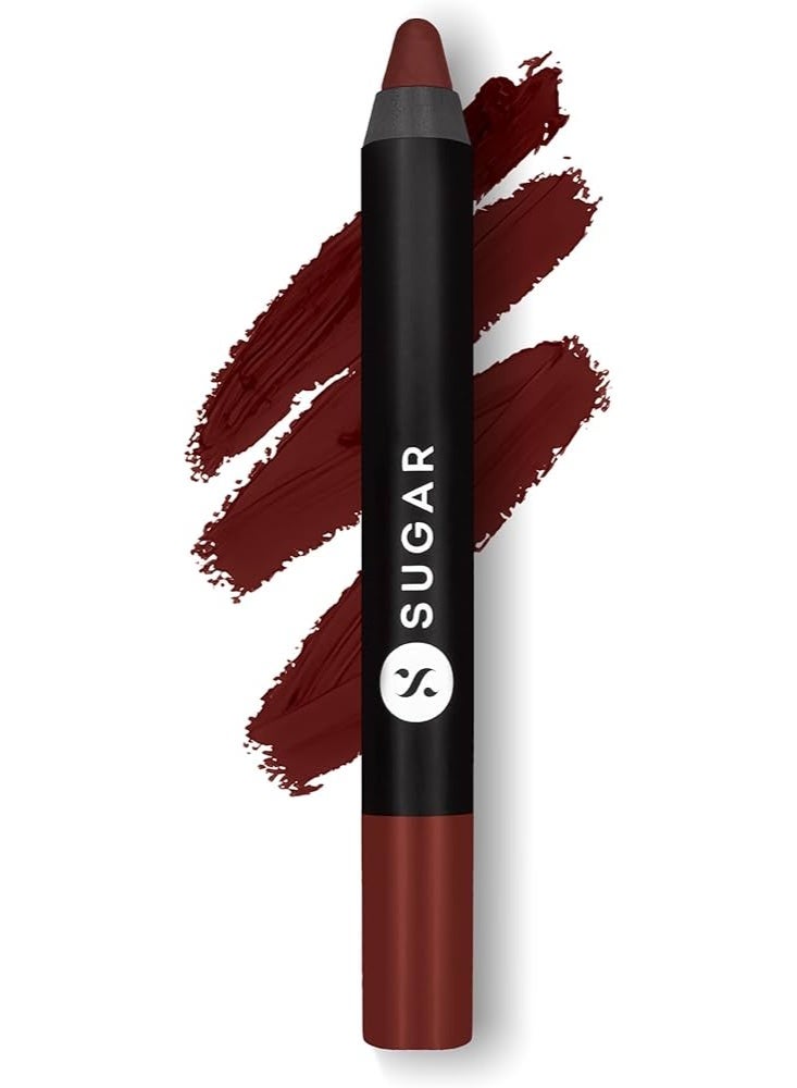 SUGAR Cosmetics Matte as Hell Crayon Lipsticks for Women | Lasts Up To 8+ Hours | Lip Crayon with Sharpener | 2.8gm - 13 Murphy Brown - Image 3